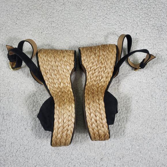 Sam Edelman April Platform Wedge Espadrille Sandal black size 9.5 - Picture 3 of 6